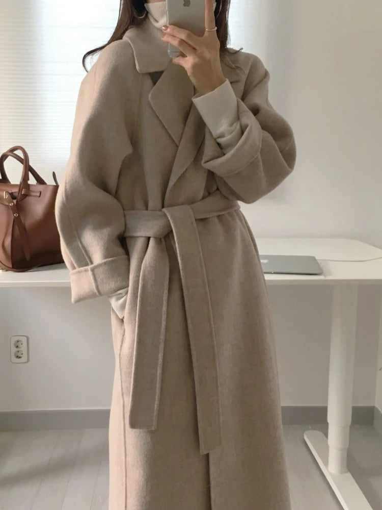 Long Woolen Casual Loose Chic Coat Women - 3IN SMART Shop  #