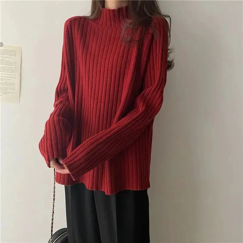 Loose-Fit Turtleneck Sweater for Winter - Loran