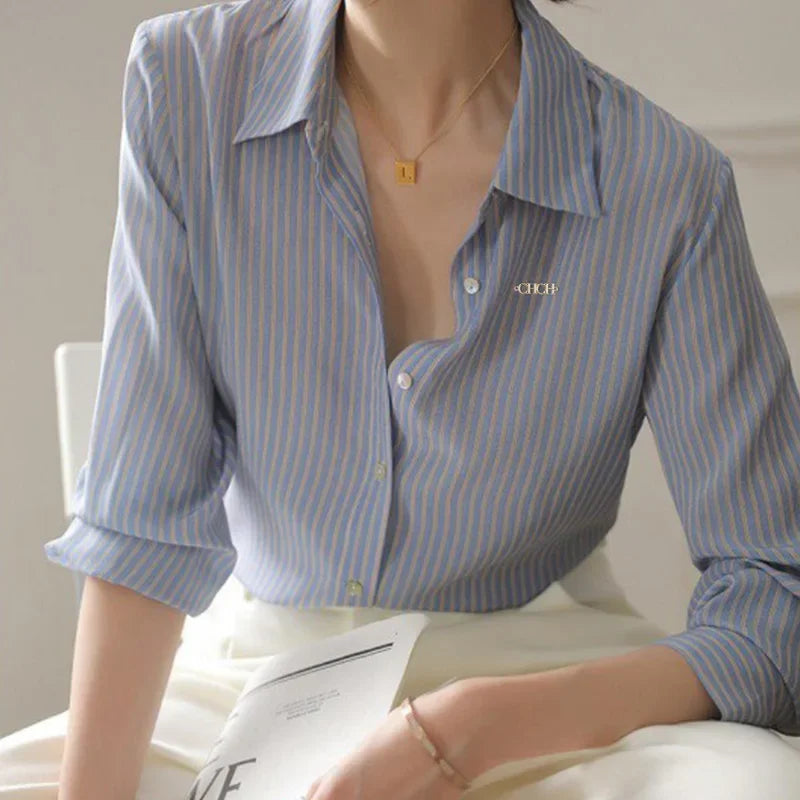 Classic Striped Long-Sleeve Shirt