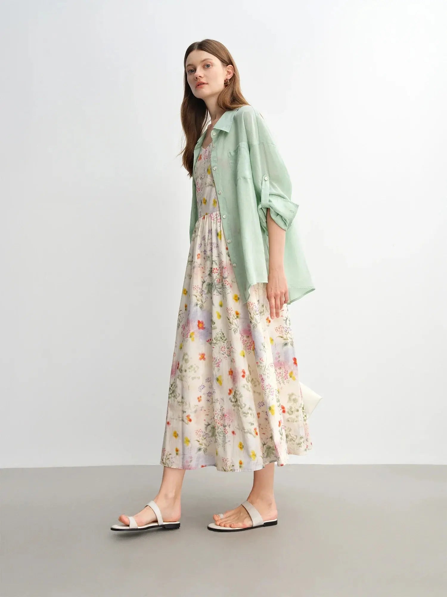 Women's Floral Strappy Midi Dress - Loran