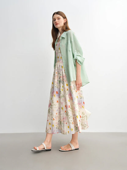 Floral Strappy Midi Dress Slimming Resort Style Loran