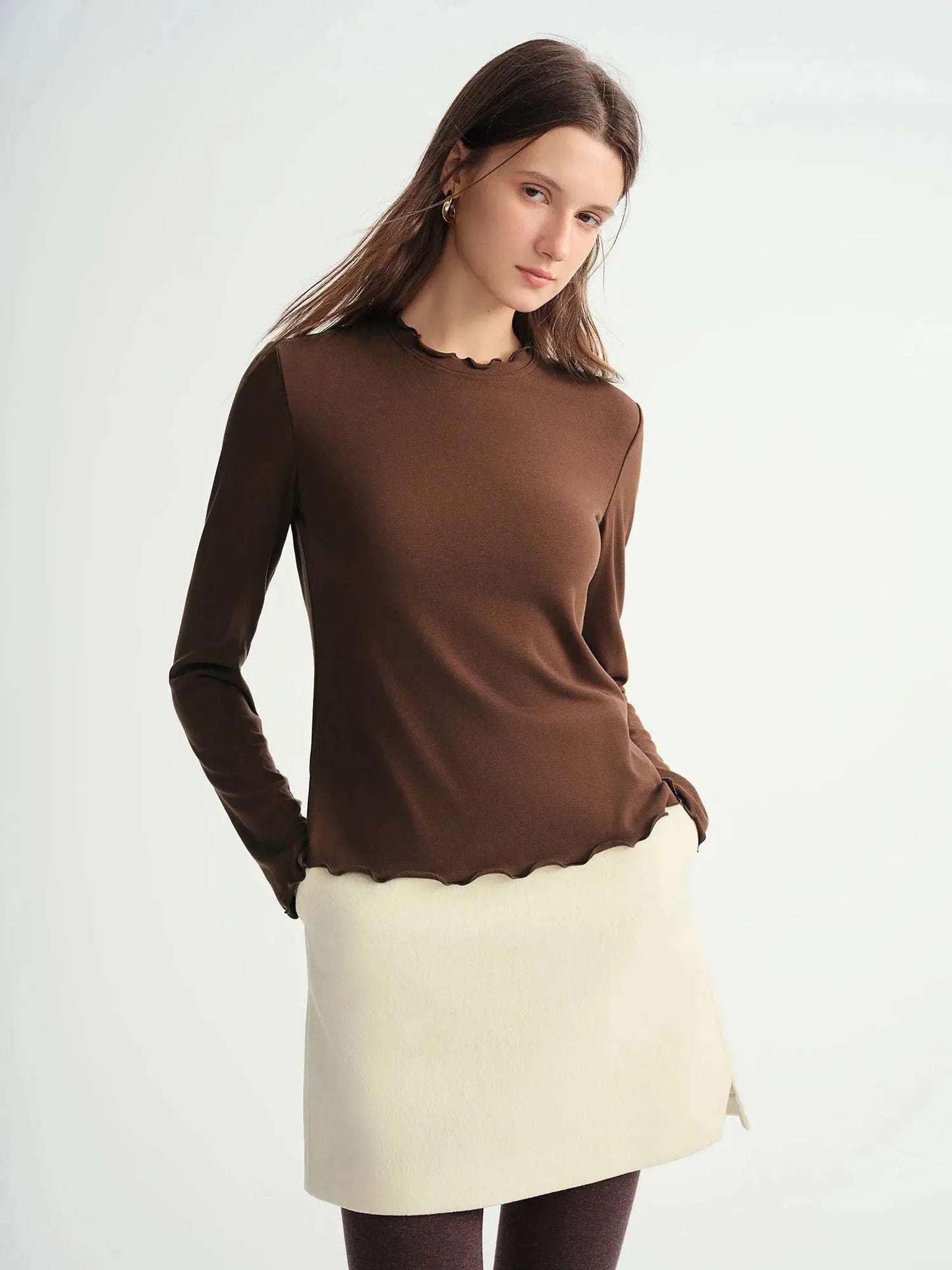 Women's Soft Self-Heating Wool Knit T-Shirt - Loran