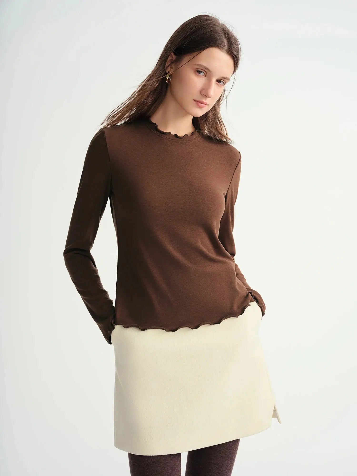 Women's Soft Self-Heating Wool Knit T-Shirt - Loran
