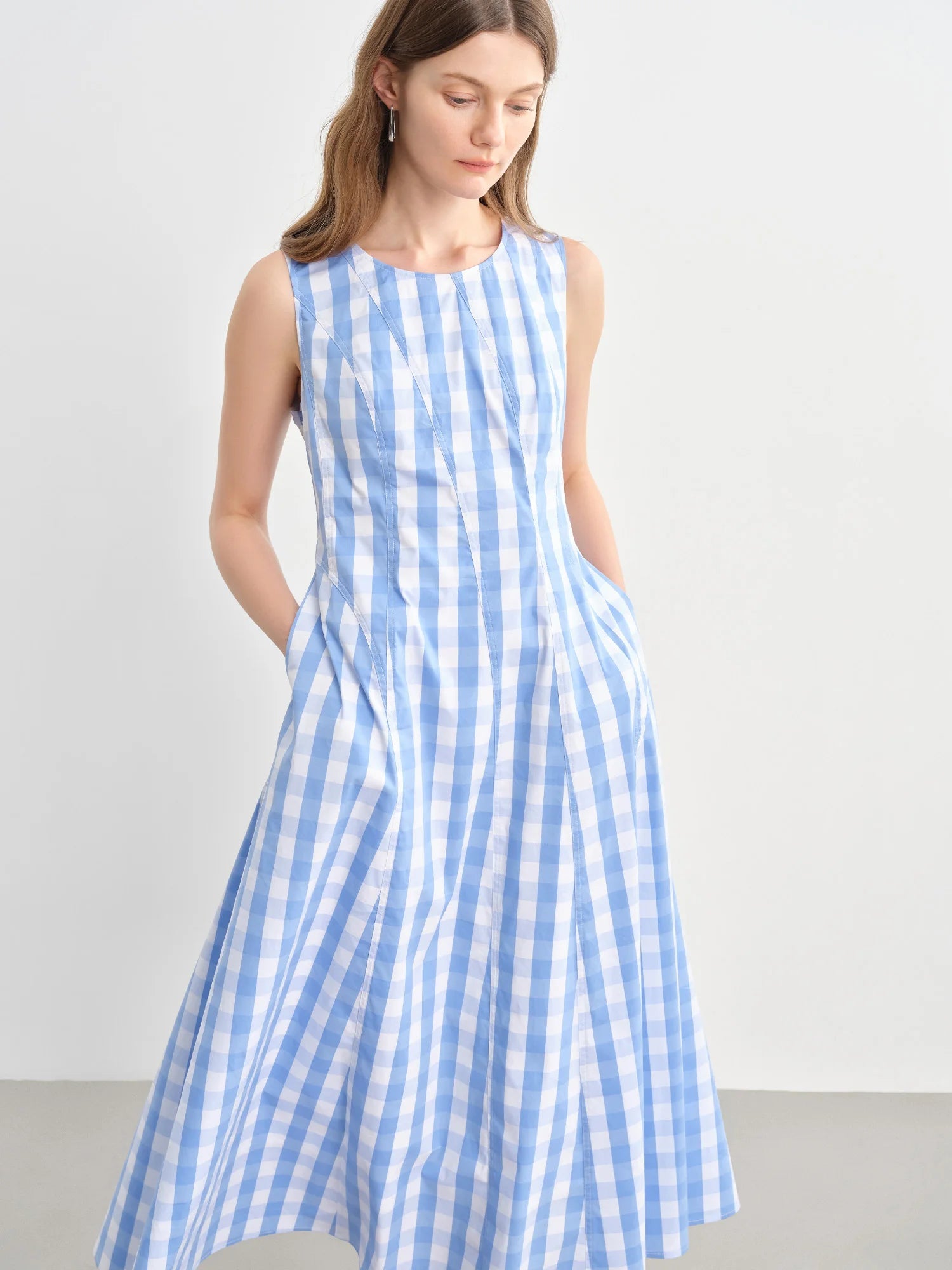 Plus Size A-Line Dress Slimming Waist-Defined Summer Vest Loran