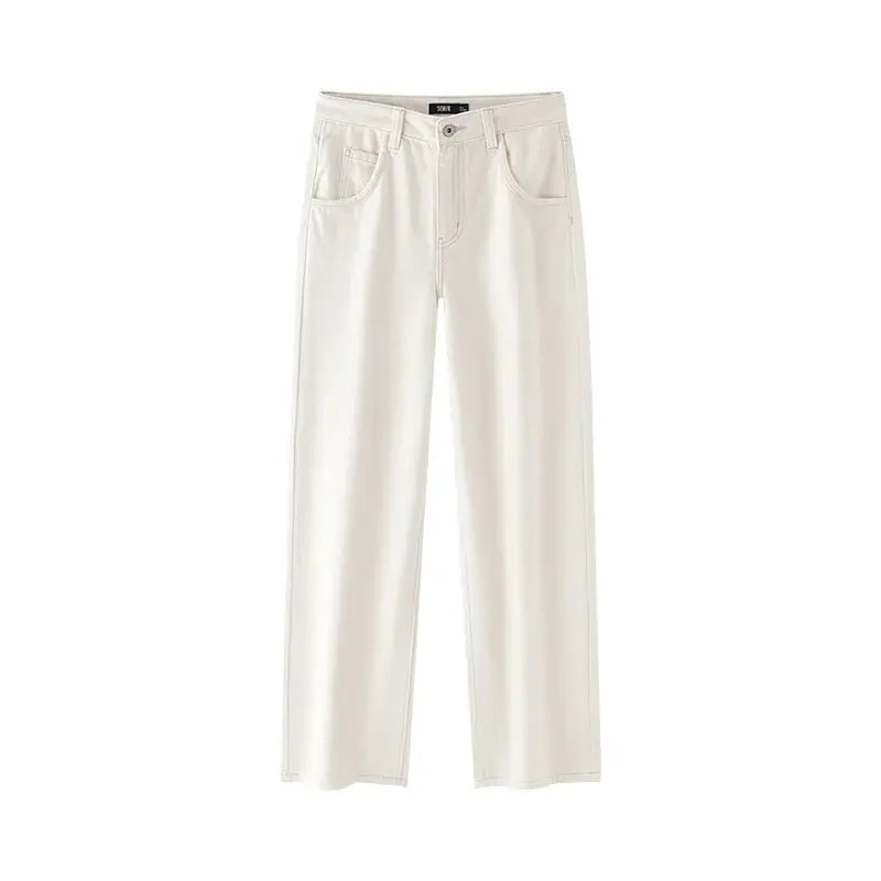 High Waist Fleece Lined Wide Leg Jeans Loran