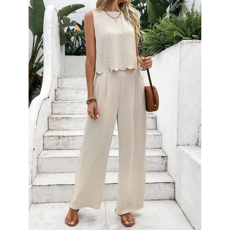Casual Women's Tank Top & Trousers Set