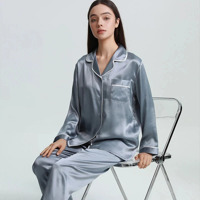 Mulberry Silk 2-Piece Pajama Set Long-Sleeved Loran
