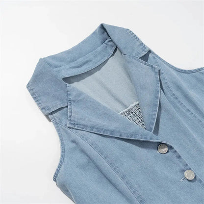 Blue Denim Maxi Dress for Women - Loran