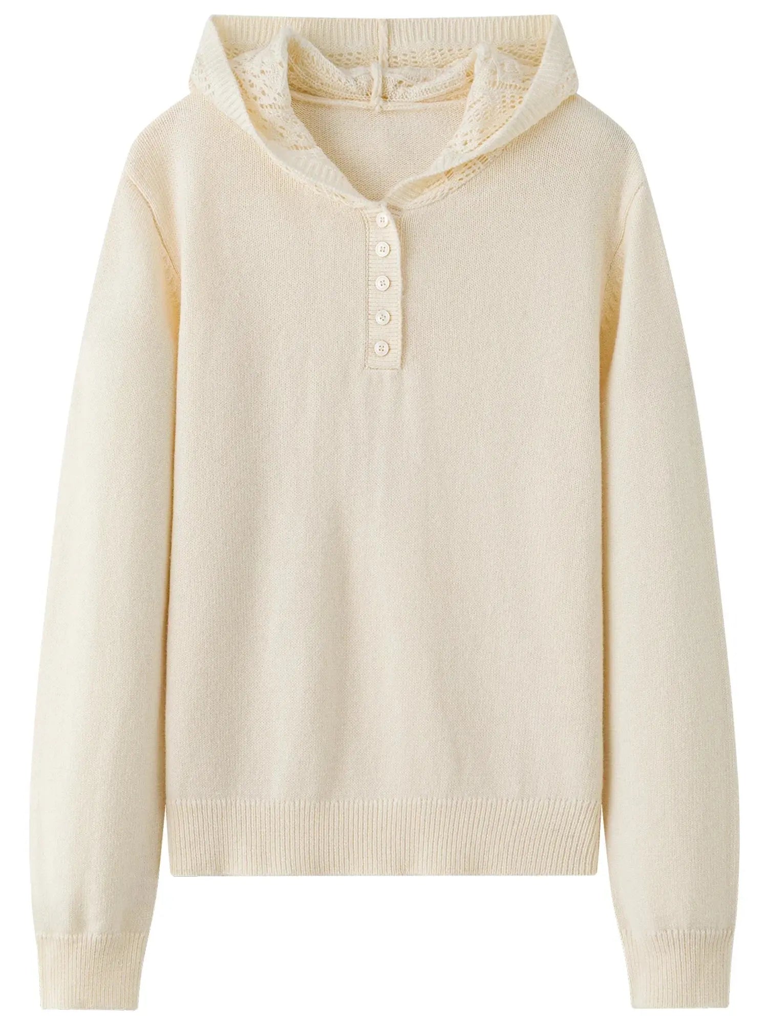 Textured Soft-Comfort Hooded Knit Sweater - Loran