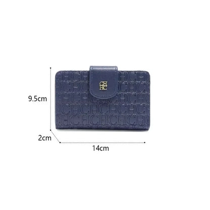 CH Luxury Blue Women's Short Wallet & Card Case