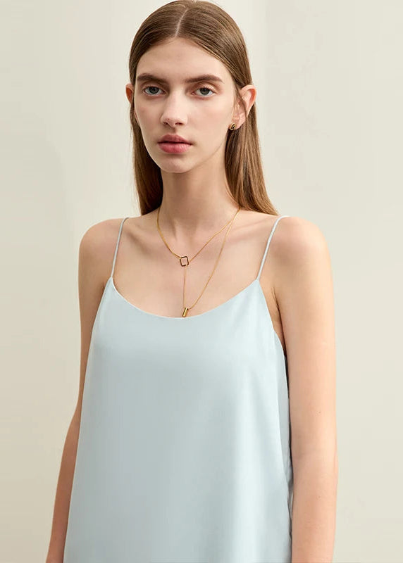 AMII Minimalism Camis For Women 2025 Spring New Commuter Straight Solid Halter Chiffon Female Comfortable Casual Tanks 12411011 Loran