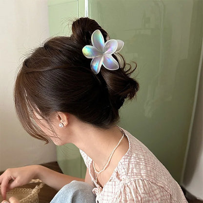 Transparent Flower Hair Claws Cute Vacation Clips for Girls