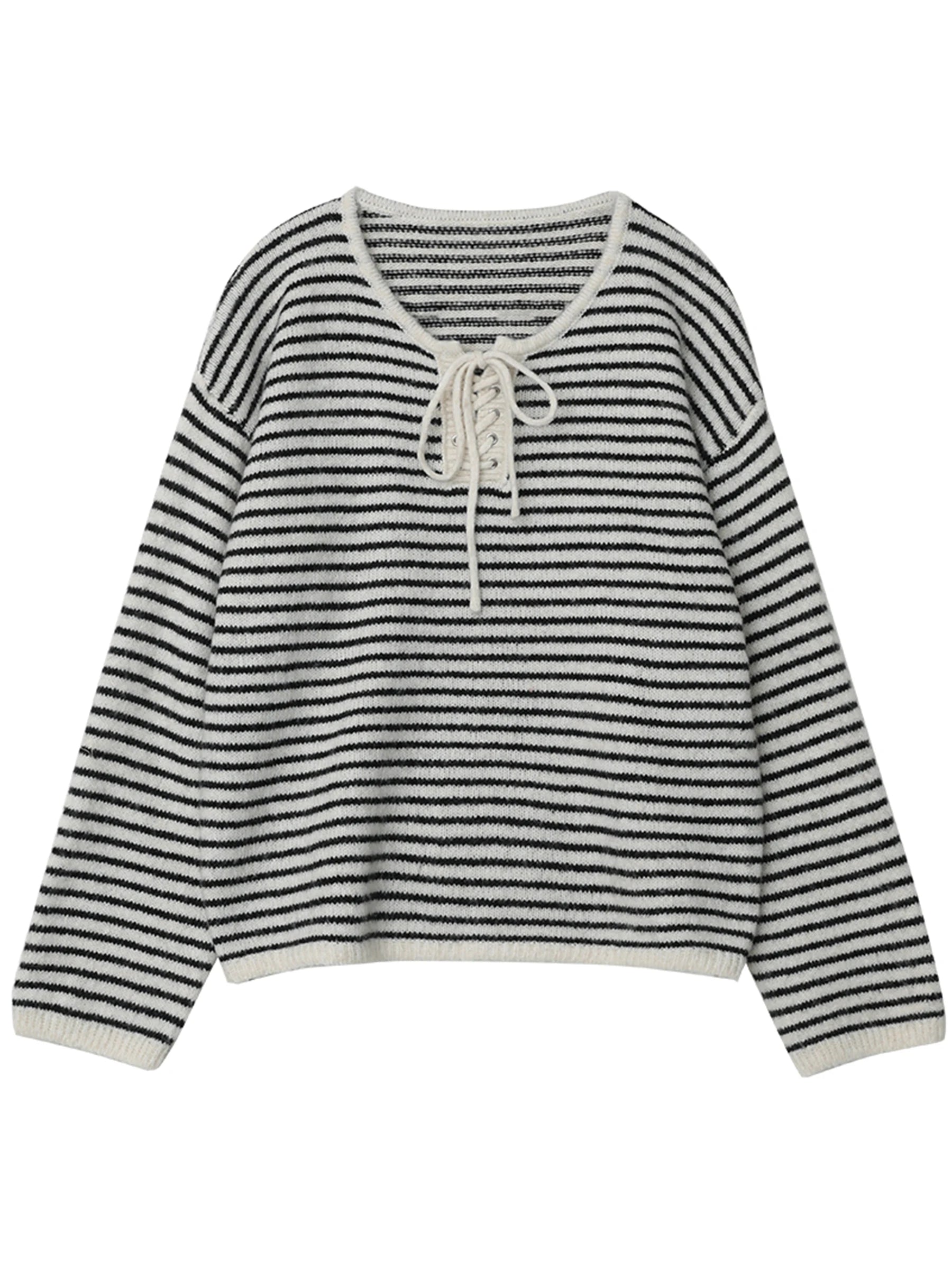 Retro Striped Pullover Loose Autumn & Winter Jumper Loran