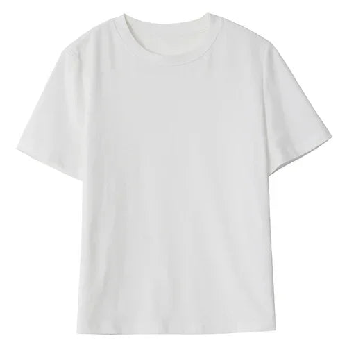 Basic O-Neck Tee Casual Solid Short Sleeve T-Shirt Loran