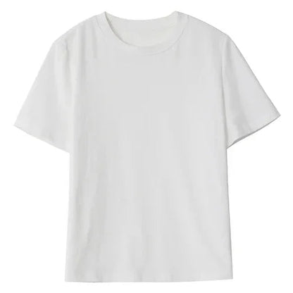 Basic O-Neck Tee Casual Solid Short Sleeve T-Shirt Loran