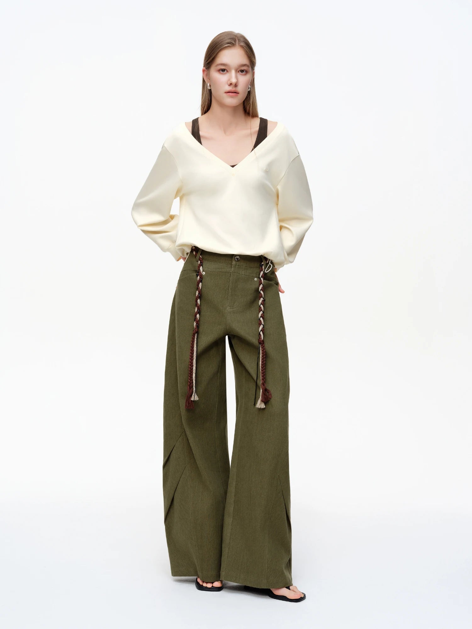 Women’s Retro Cargo Scimitar Pants Loose Cotton Trousers Loran