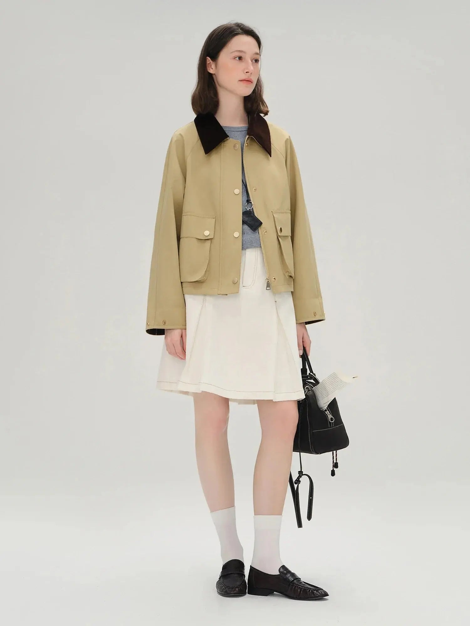 Vintage-Inspired Khaki Trench Coat for Autumn - Loran