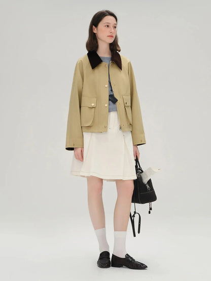 Vintage-Inspired Khaki Trench Coat for Autumn - Loran