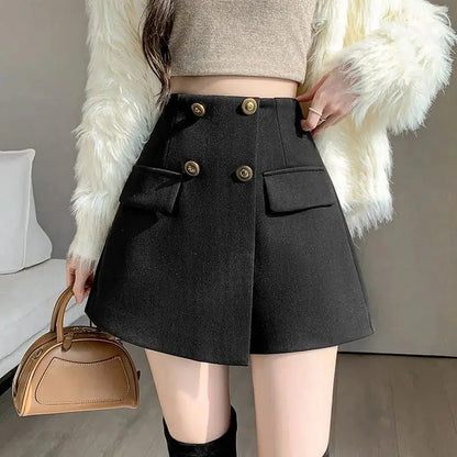 Chic A-Line High-Waist Suit Shorts - Autumn/Winter - Loran