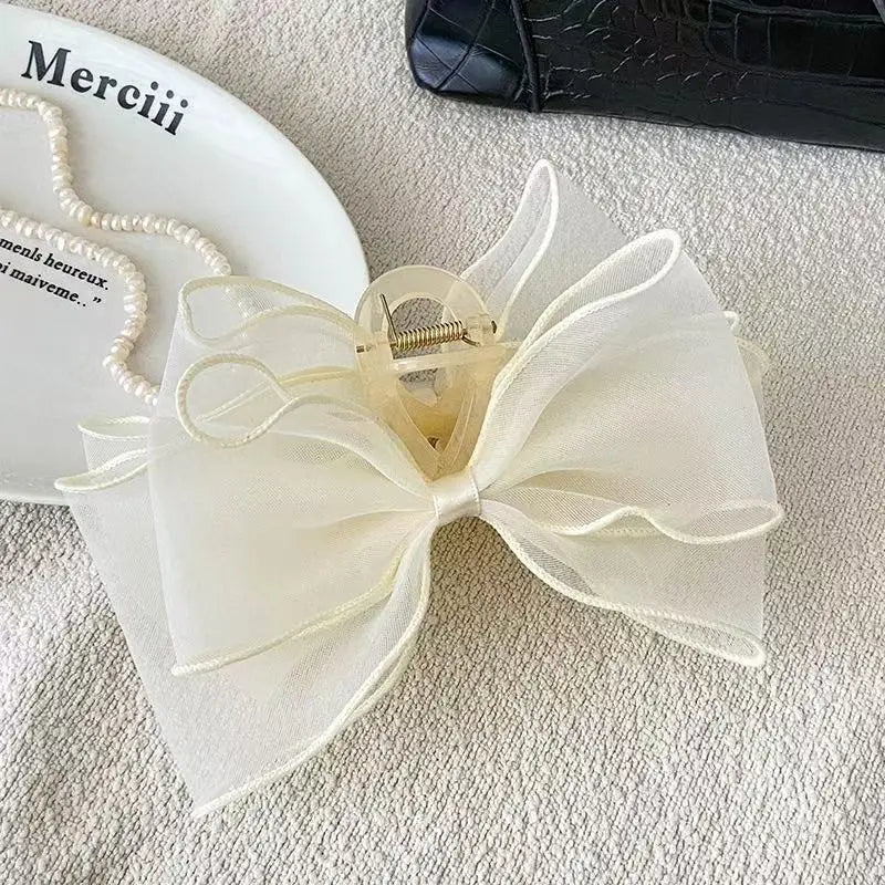 Sweet Reversible Bow Large Hair Claw Versatile Accessory