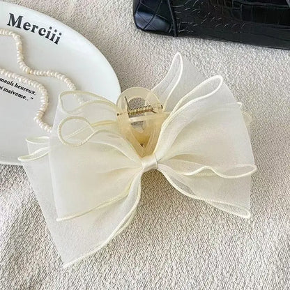 Sweet Reversible Bow Large Hair Claw Versatile Accessory