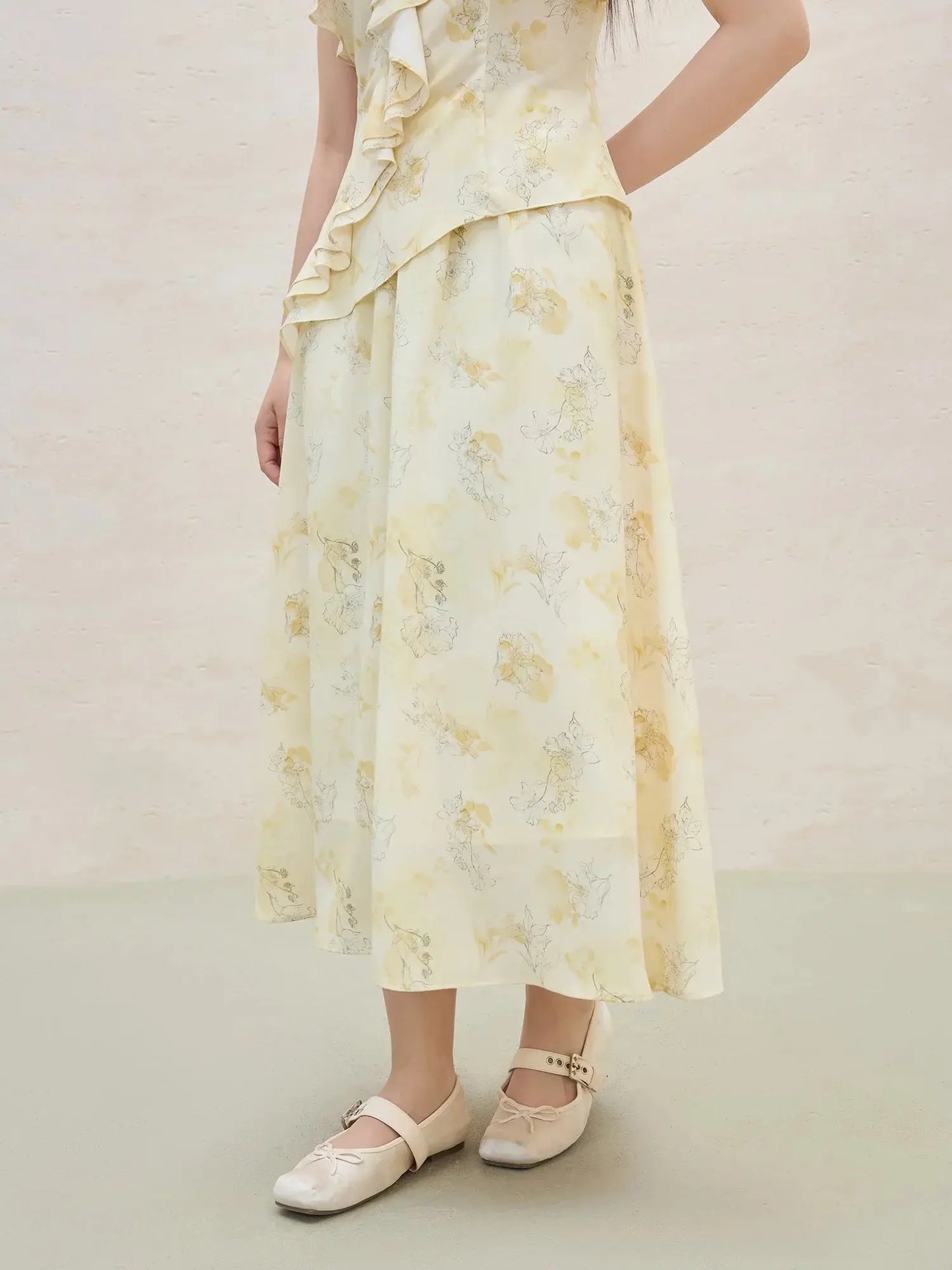 Plus Size Ruffled Top and Skirt Ensemble LORAN STORE
