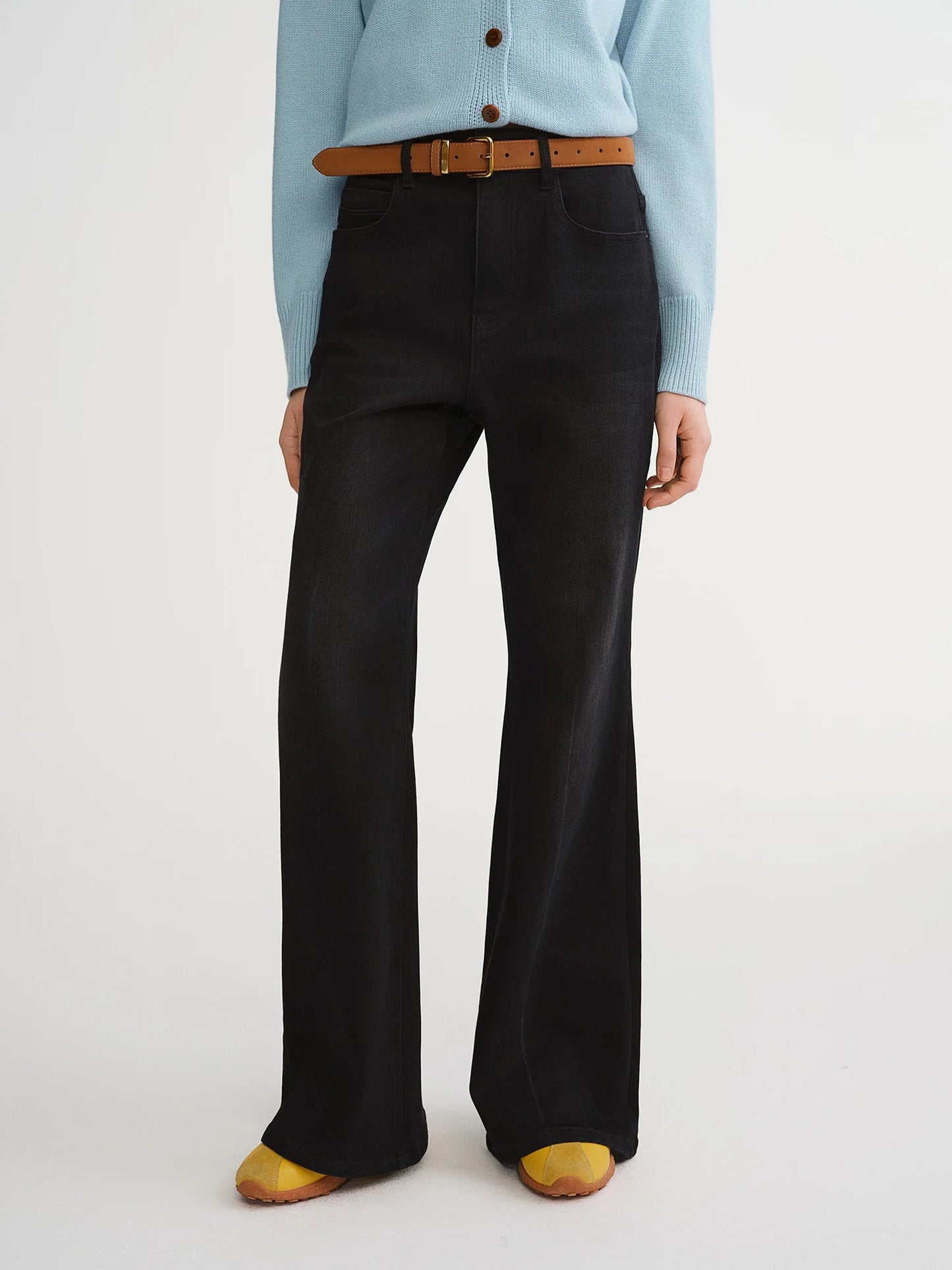 Women’s High-Waist Wide Leg Work Pants Stretchy Office Trousers Loran
