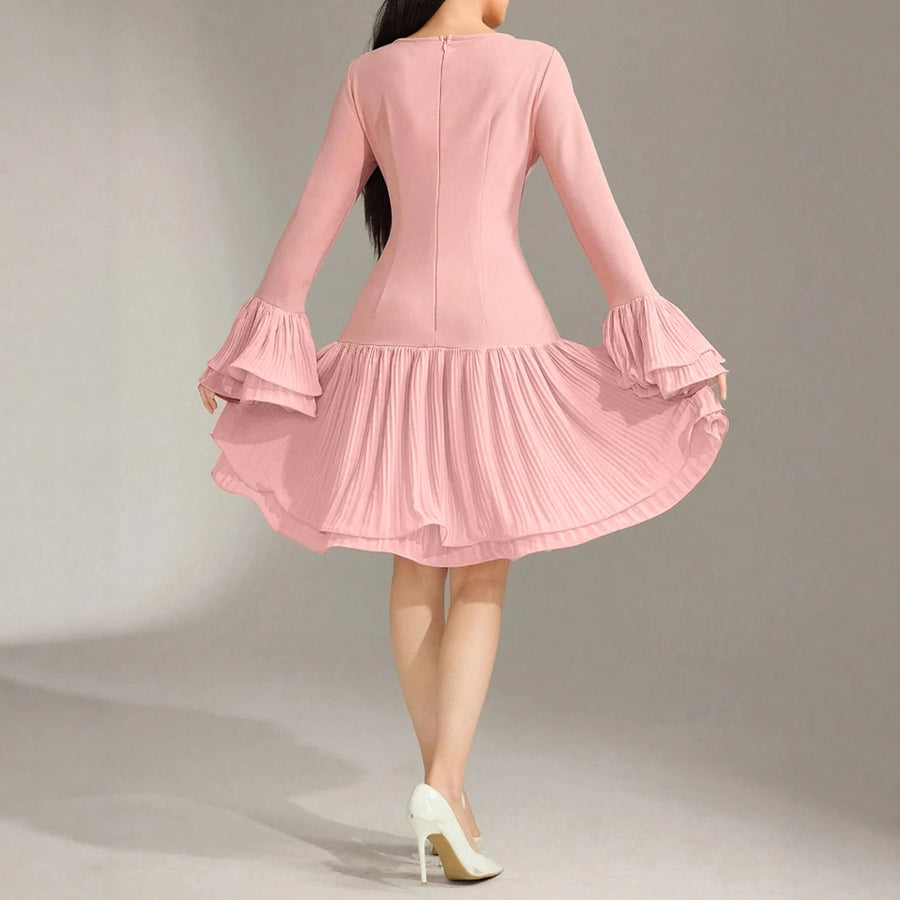 Women's Ruffle Sleeve A-Line Mini Dress