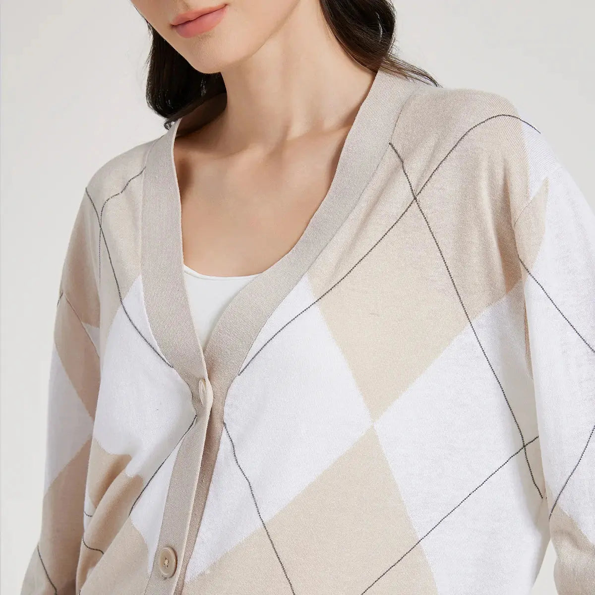 Luxe Silk-Linen V-Neck Cardigan LORAN STORE