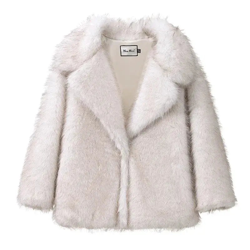 On-Trend Fluffy Faux Fur Overcoat for Women - Loran