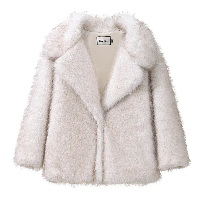 On-Trend Fluffy Faux Fur Overcoat for Women