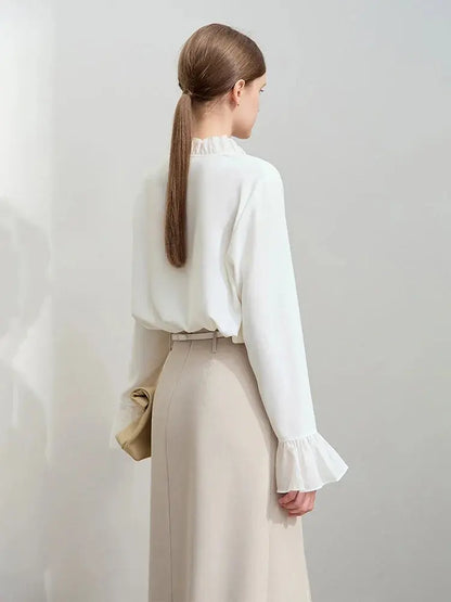 Women's Loose Chiffon Ruffle Blouse - Loran