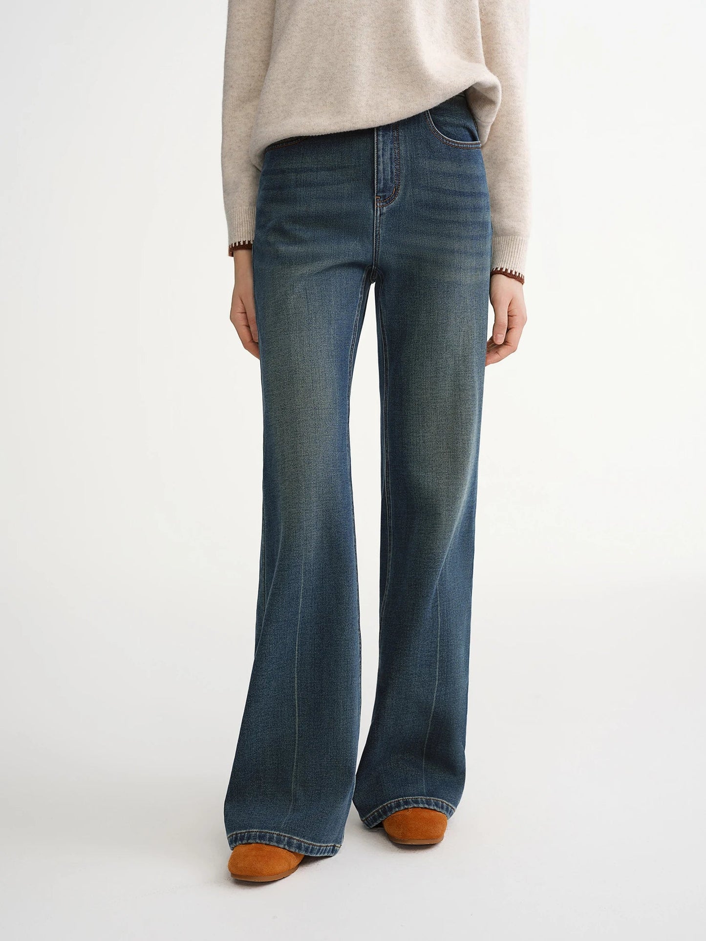 Women’s High-Waist Wide Leg Work Pants Stretchy Office Trousers Loran