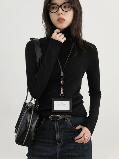 Slim Turtleneck Sweater Autumn Winter Knit Pullover Loran
