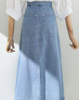 Vintage Wash Pleated Jean Skirt