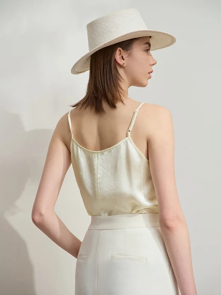 Luxury Acetate Tank Top Minimalist Adjustable Camisole - Loran