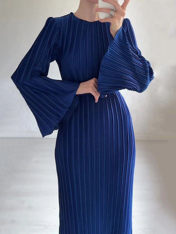 Elegant Pleated Maxi Dress - 3IN SMART Shop  #