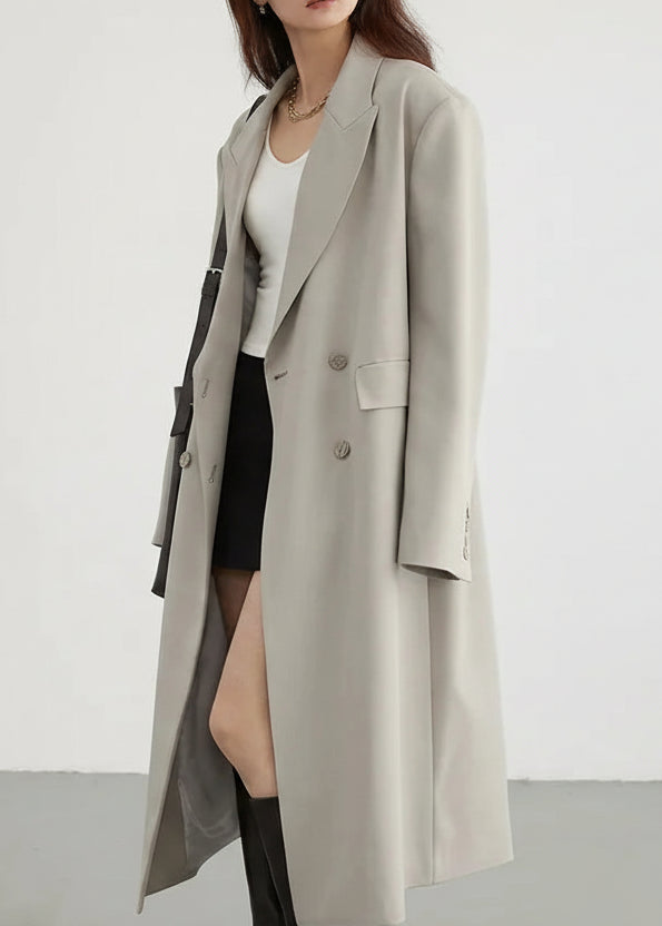 Women’s Double-Breasted Trench Coat Casual Long Overcoat