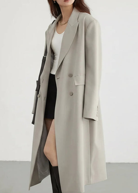 Women’s Double-Breasted Trench Coat Casual Long Overcoat Loran