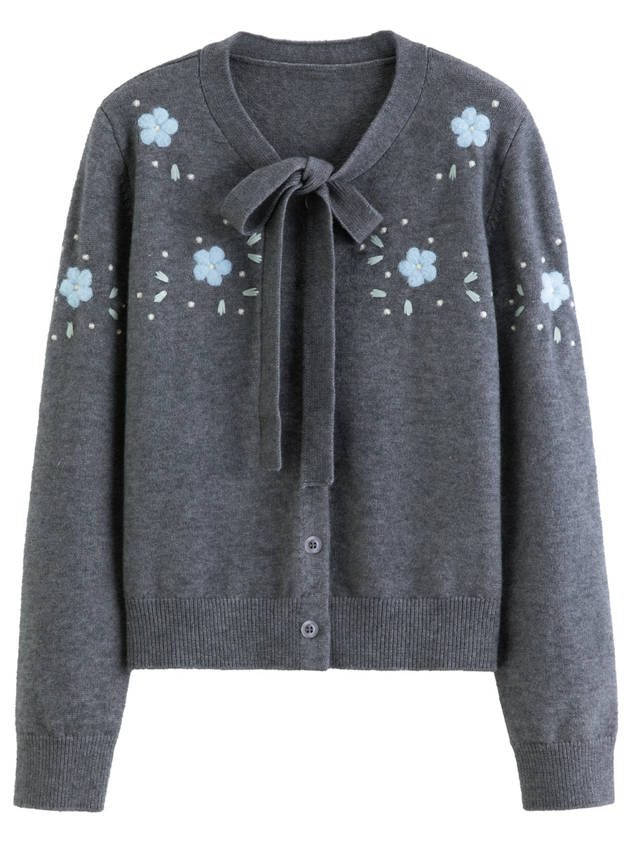 Chic Plus Size Floral Open-Front Sweater