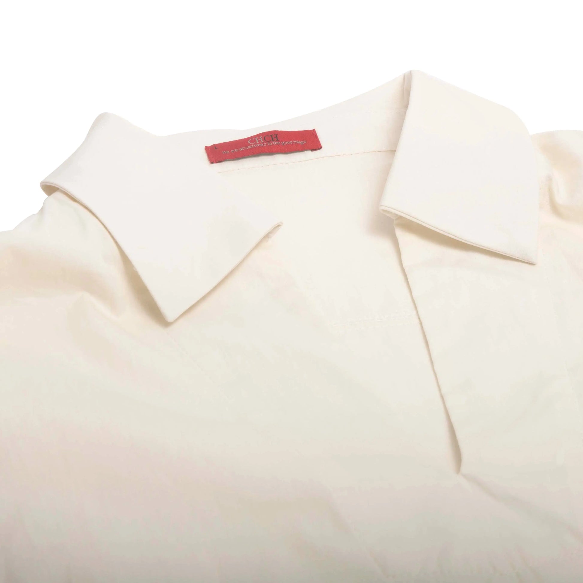 Beige V-Neck Long-Sleeve Commuter Top - Loran