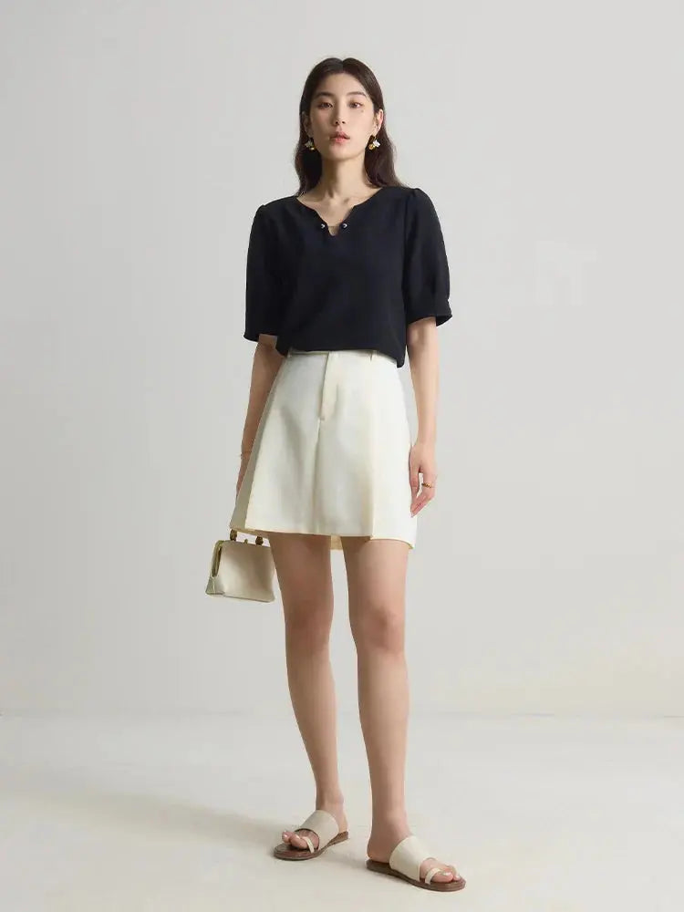 Elegant V-Neck Chiffon Shirt - Loran