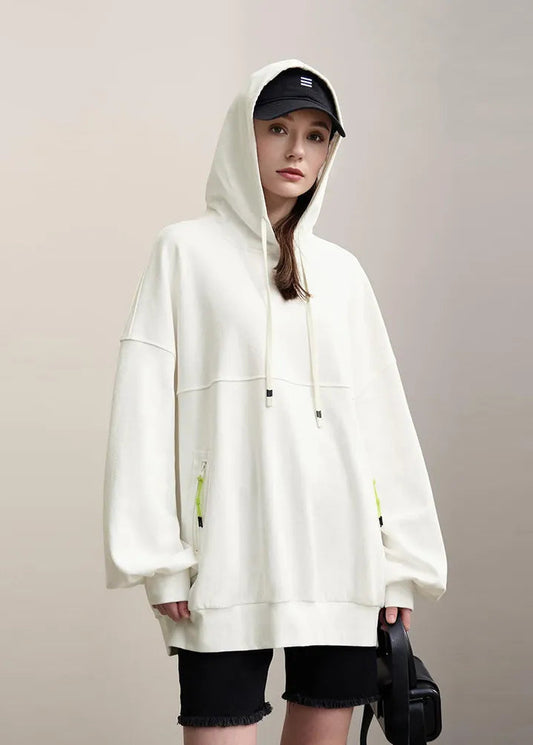 Amii Women's Sweatshirt 2026 Spring New Casual Letter Embroidery Printed Hooded Sweater Women's Loose Versatile Top 12641024 Loran