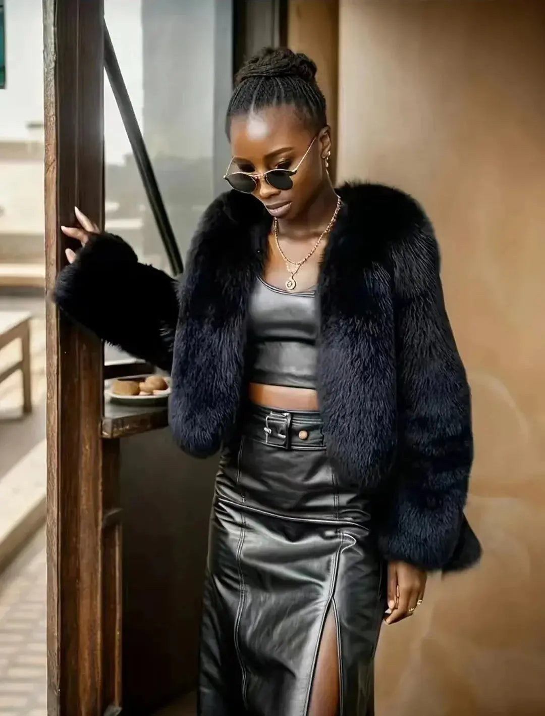 Elegant Imitation Fur Jacket - Loran