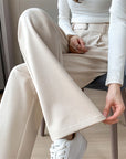 High-Waist Wide-Leg Wool Trousers