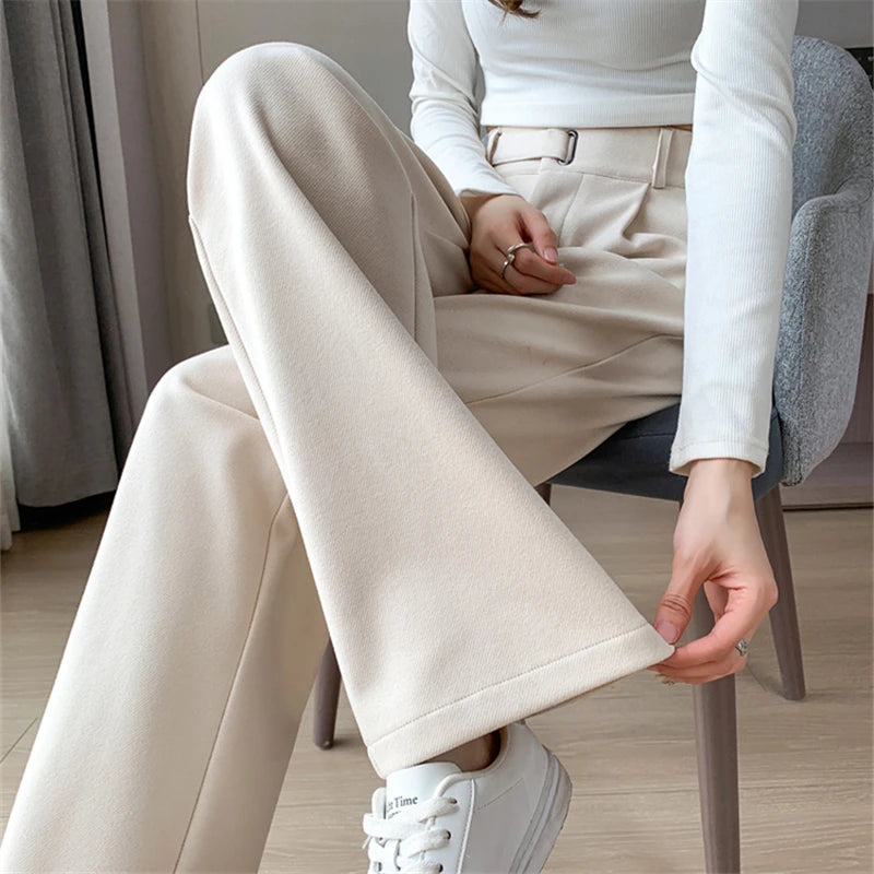 High-Waist Wide-Leg Wool Trousers