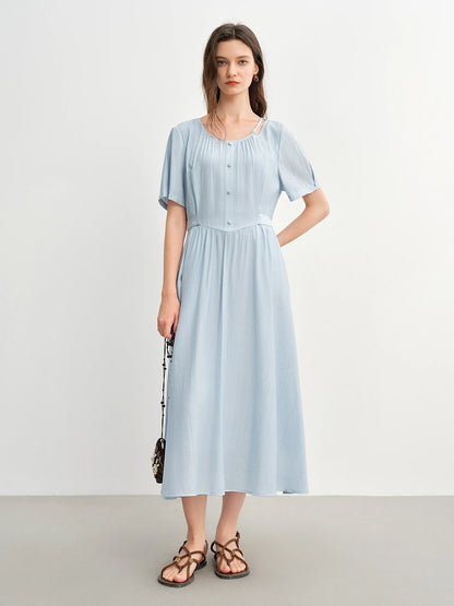 Summer Beaded Midi Dress Slim Fit Commuter Style Loran