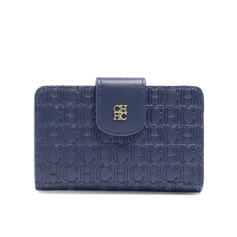 CH Luxury Blue Women's Short Wallet & Card Case