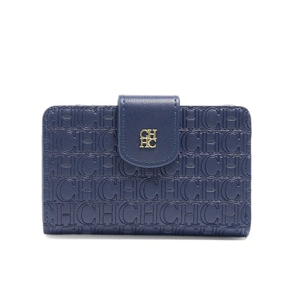 CH Luxury Blue Women's Short Wallet & Card Case