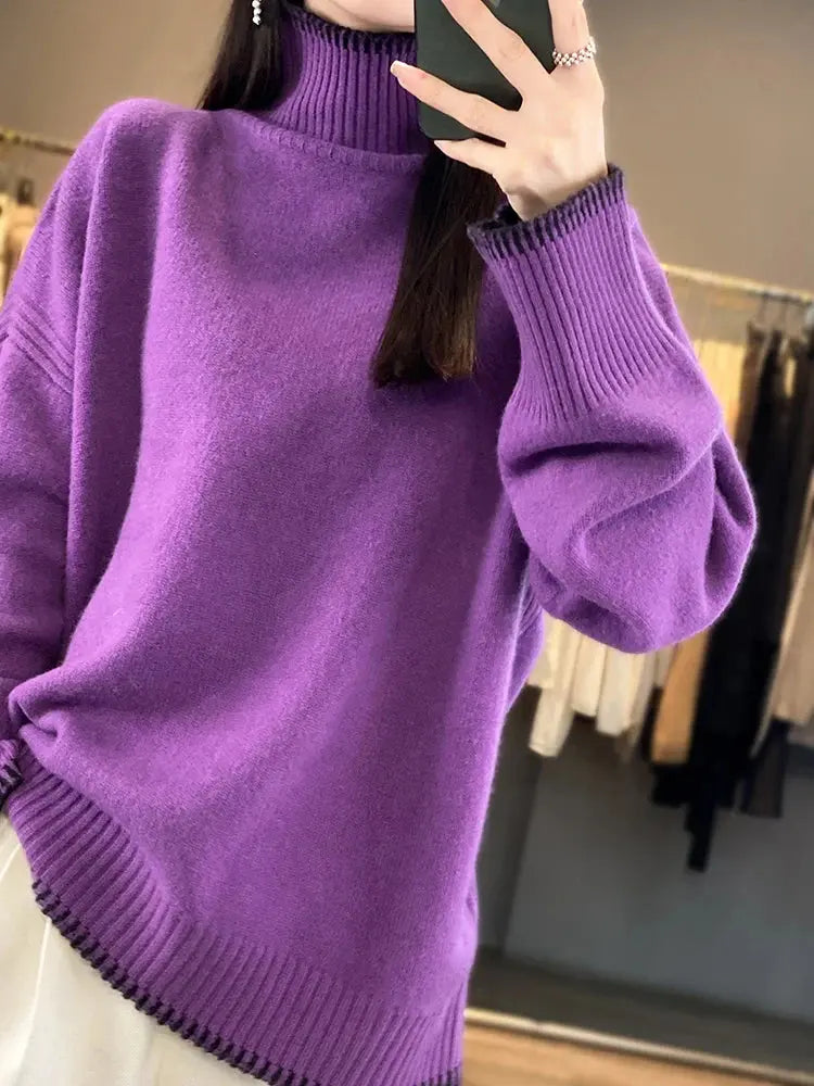 Luxurious Cashmere & Wool Turtleneck Sweater - Loran